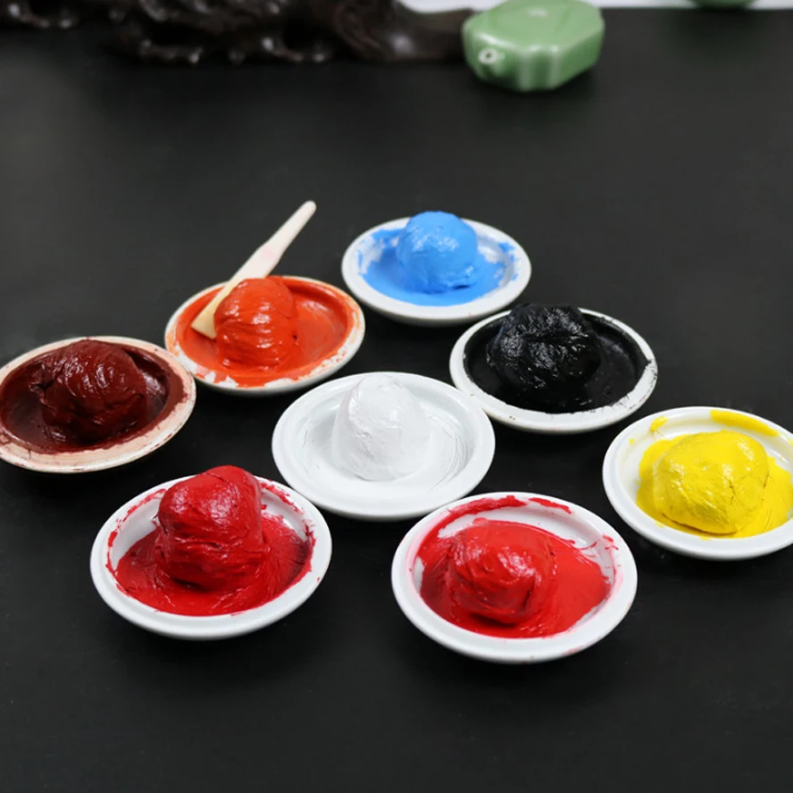 Kopen 30 g pak Chinese Traditionele Rode Stempelkussen Keramische plaat afdichting Stamper kleurrijke stempelkussen Schilderen kalligrafie Art supplies