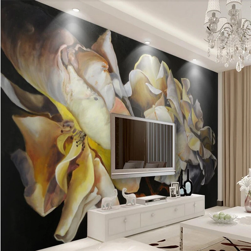 cheap beibehang Custom mural wallpaper European retro style rose flower retro wallpaper sofa TV background wallpaper home decor