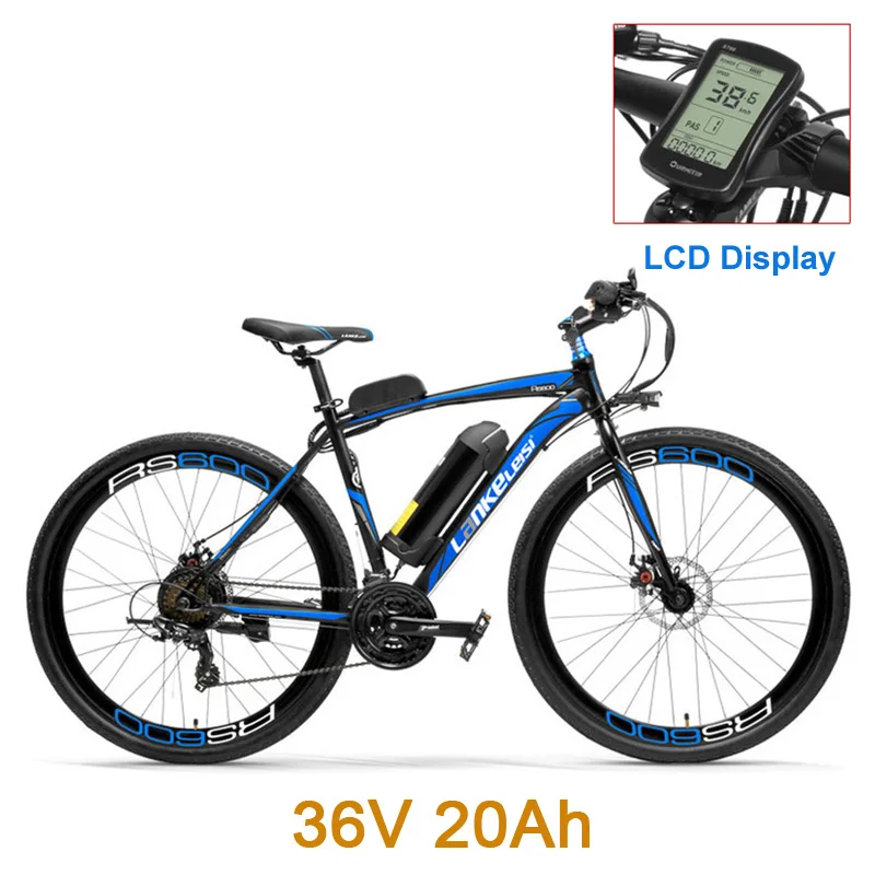 Новинка, 700C, е-байка 36В 10A/15/20A, 300 W, Электрический дорожный велосипед, дисковый тормоз, Алюминий оправа из сплава, большая продолжительность работы - Цвет: 20A Blue LCD