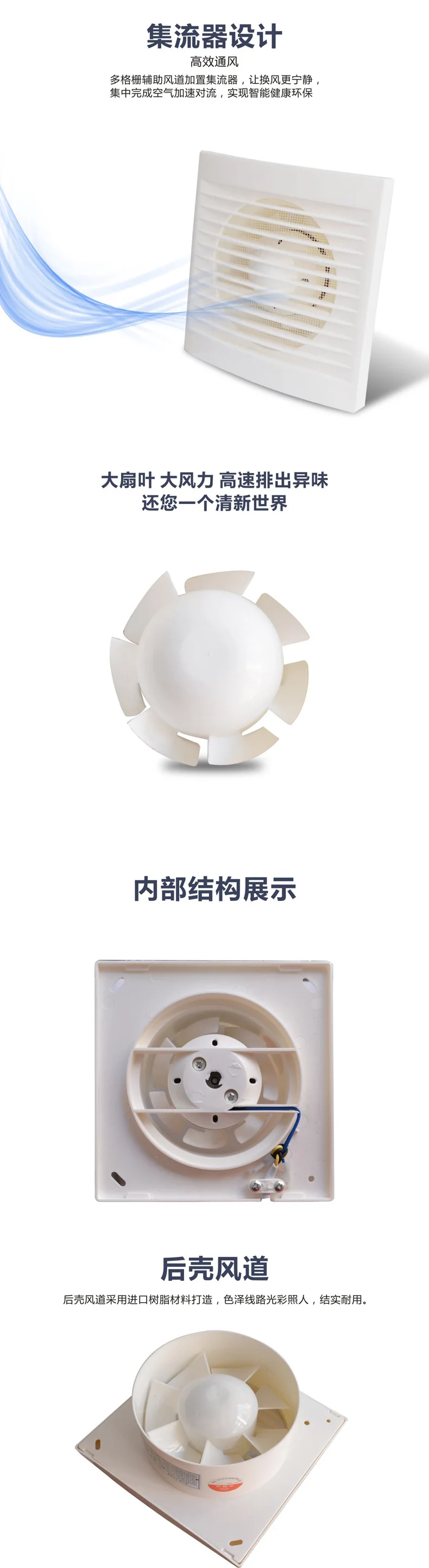12 Вт 220 В белый подвесной настенный стеклянный вентилятор, вытяжной вентилятор для туалета, ванной, кухни, размер отверстия 110x110 мм