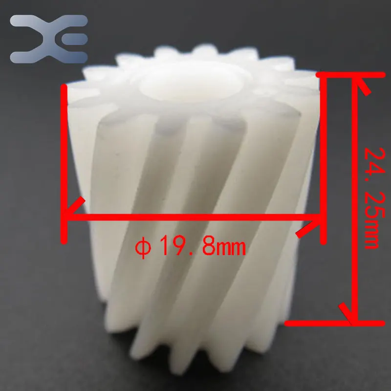 5 шт./компл. Мясорубка Запчасти Шестерни Пластик Шестерни зубы 14 Шестерни Диаметр 19,8 мм Диаметр 11,35/7,85 мм неиспользованный