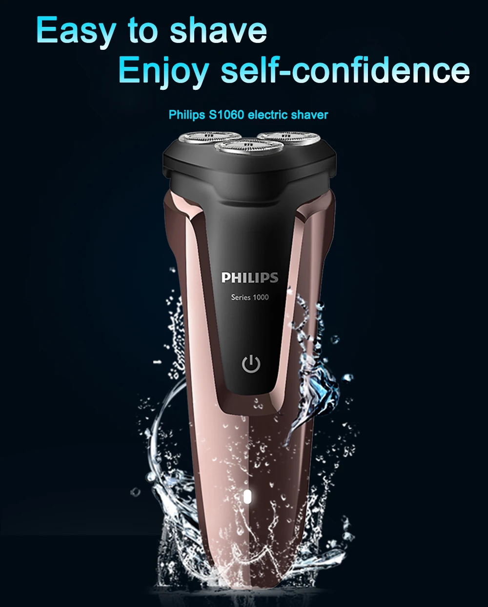 Оригинальная Электробритва Philips S1060 с тремя плавающими головками, вращающаяся перезаряжаемая моющаяся электрическая бритва для мужчин