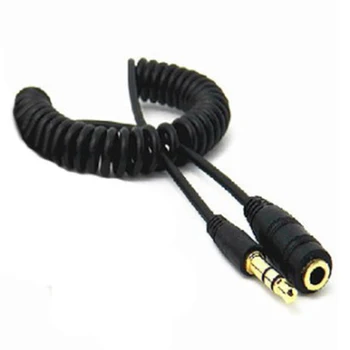 

3.5mm Jack Male To Female Spring Aux Extension Cord Spiral Stereo Audio Cable