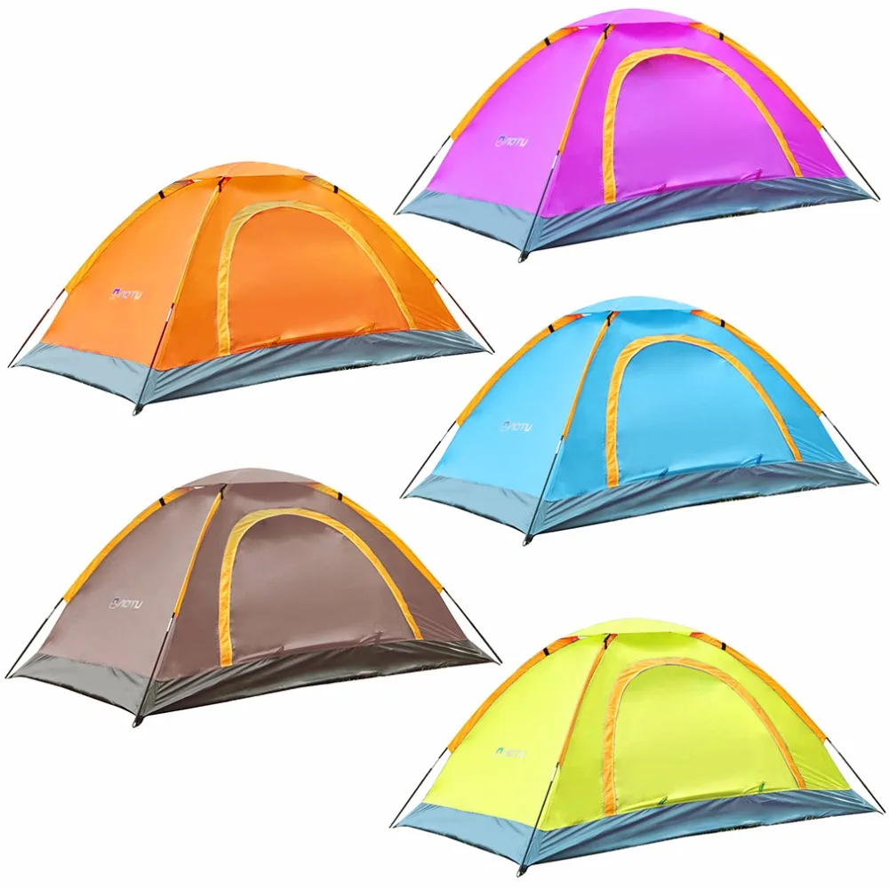 Кемпинг открытый 1-2 человек прочный водонепроницаемый кемпинг алюминиевая палатка Высокое качество палатка 210D Оксфорд ткань Backer