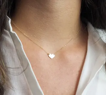 

PINJEAS heart Choker Handmade Charm offside Necklace Minimalist Fashion Jewelry presents women gift birthday