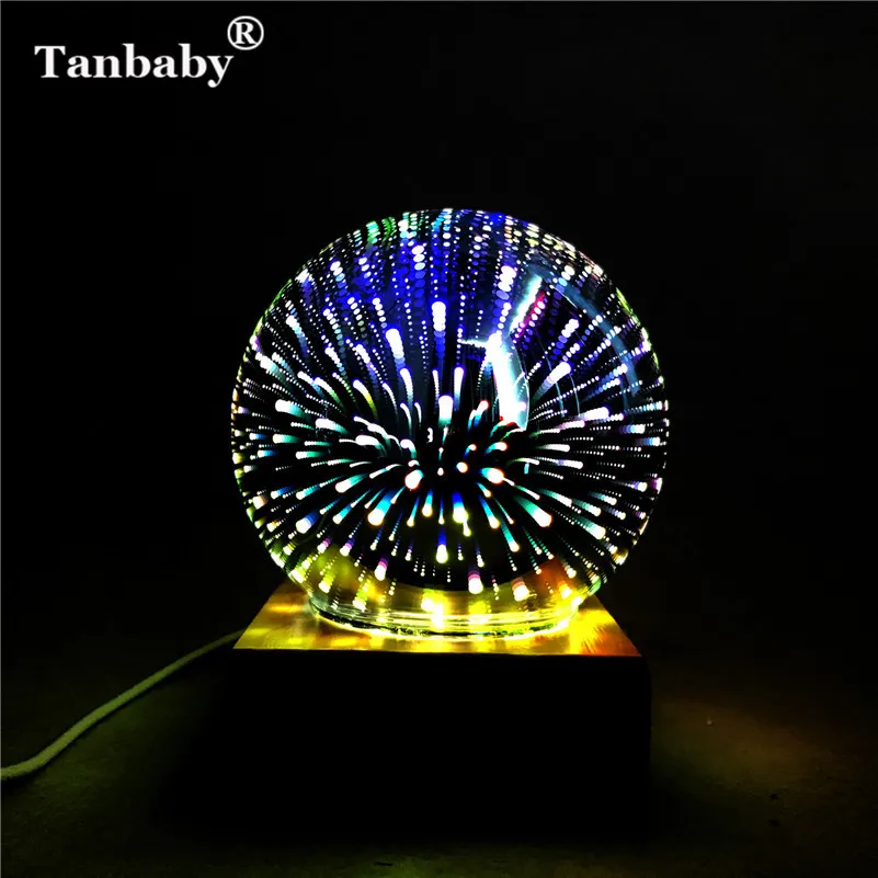 

Tanbaby DC5V USB powered 3D illusion Led lamp 3W Creative Round led night lights Multicolor Fireworks indoor decoration Party