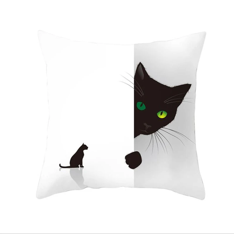 Cute Cat Halloween Decoration Pillow Case Happy Birthday Sofa Cushion Cover Case Xmas Party Pillowcase Gifts - Color: 01