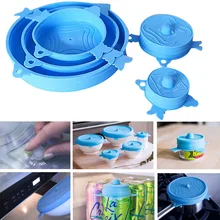 5 PC многоразовый силикон Обёрточная бумага чаша прокладка крышки эластичная крышка для сохранения свежести продуктов Кухня аксессуары кулинарный кухонный прибор# es