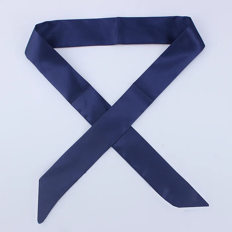 30 цветов, женский шарф, модный однотонный шарф, узкая маленькая лента на голову, шарф с ручкой для волос, роскошный брендовый декоративный галстук - Цвет: D71 Navy blue