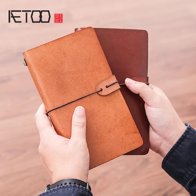 

AETOO RHead-layer cowhide notebook retro hand ledger handmade traveler memorabilia Diary