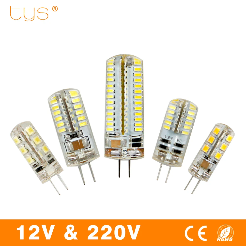 

T.Y.S G4 LED Lamp 3W SMD2835 3014 DC 12V AC 220V Led Bulb G4 White/Warm White Light Bulb replace Halogen Spotlight Chandelier