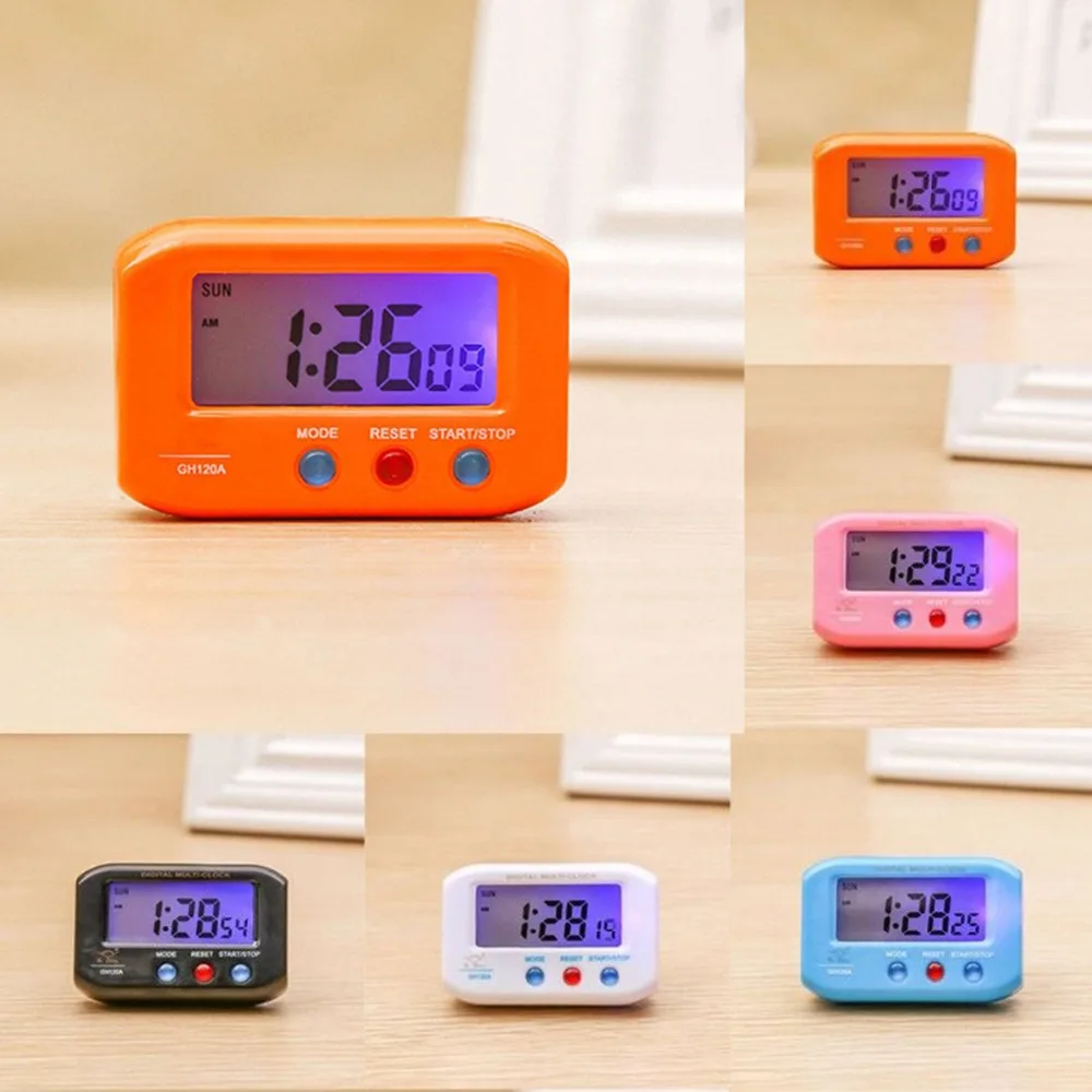 

Portable Alarm Clock Digital LCD Clock With Snooze Backlight Function For Desk Room Car Outdoors