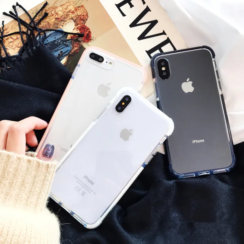 

Transparent soft TPU case for iphone 7 8 7plus Protective shell Fashion Anti-knock Shockproof Case for iphone X XR XS XS Max