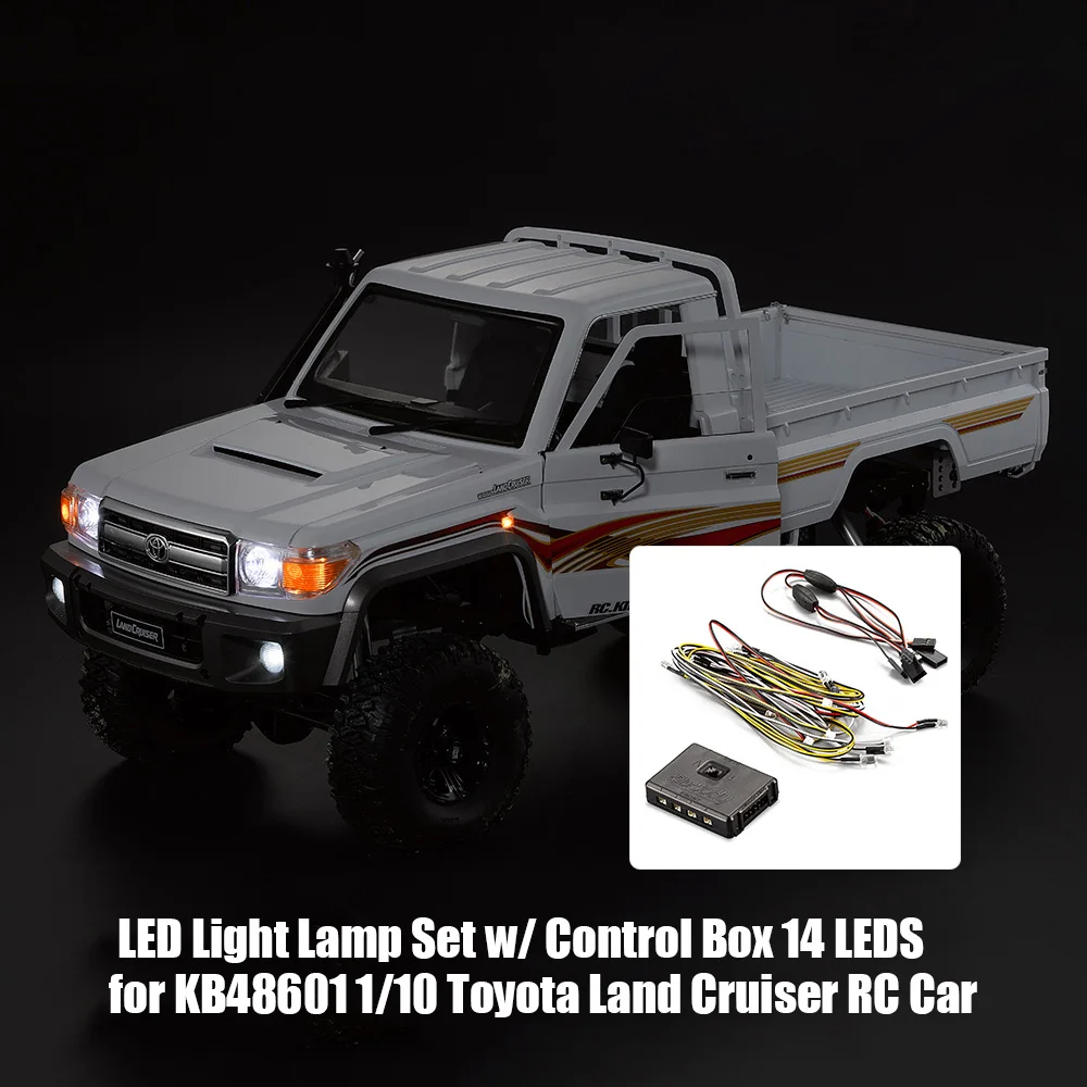 LED Light Lamp Set with Control Box 14 LEDS White Red Yellow for KB48601 RC Car 110 ToyotaLand Cruiser RC Car Truck Parts (11)