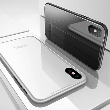 

500PCS New Design Metal Magnetic Case Single-sided Glass Metal Frame For iPhone XR XSMAX X XS