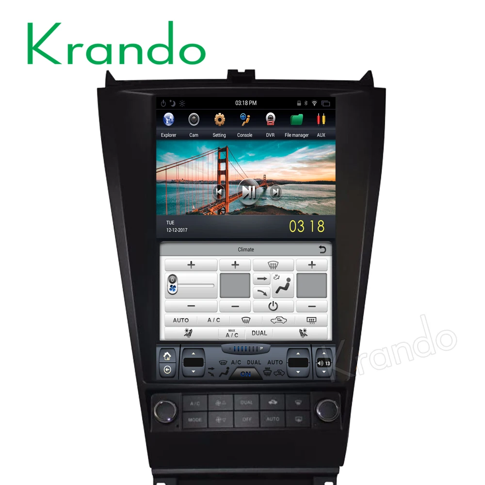 

Krando Android 8.1 12.1" Tesla Vertical screen car radio player for Honda accord 7 2003-2007 gps navigation system