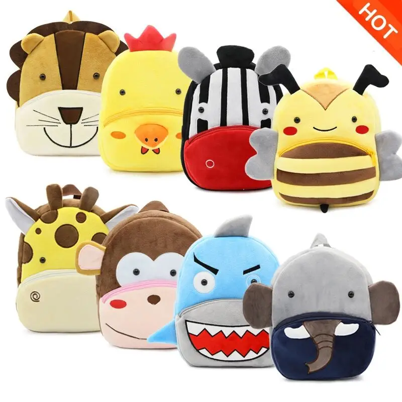 

New cute cartoon kids plush backpack toy mini school bag Children's gifts kindergarten boy girl baby student bags dropshipping