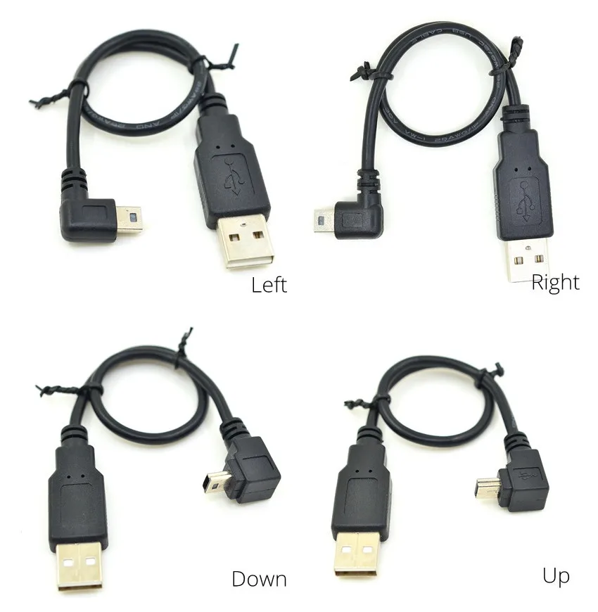 

20CM multi-angle USB 2.0 A male to Right Left Up Down Angle Mini USB 5pin male Data charging short Extension Cable Mini-USB