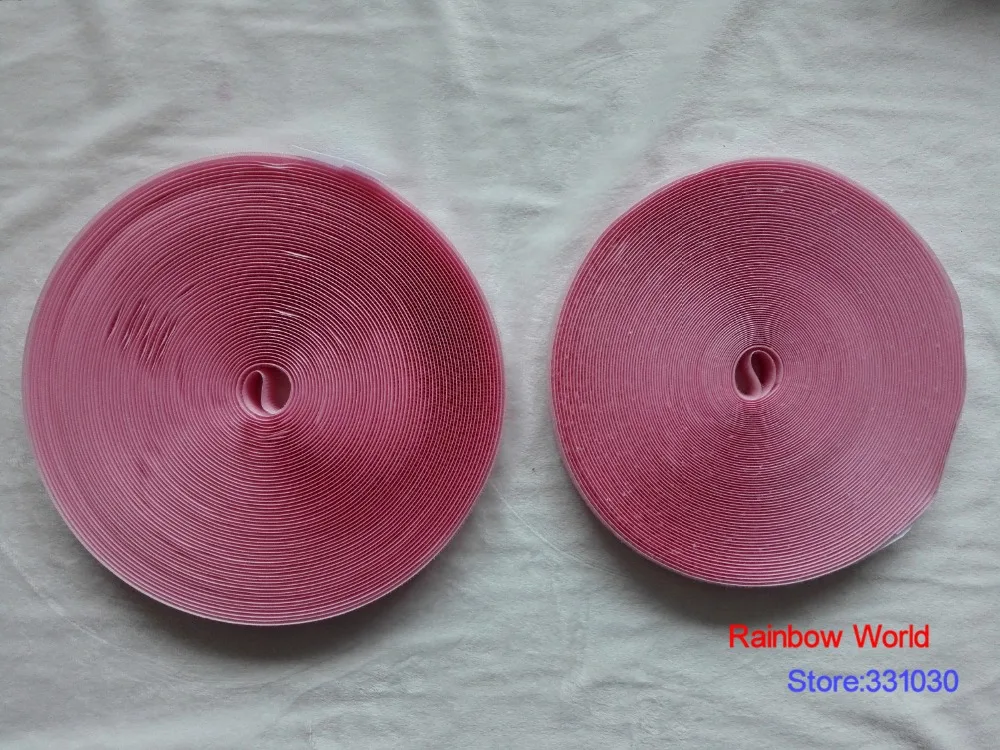 18 Pink Fastener Magic Tape with Hook Loop stick fabric bags garment