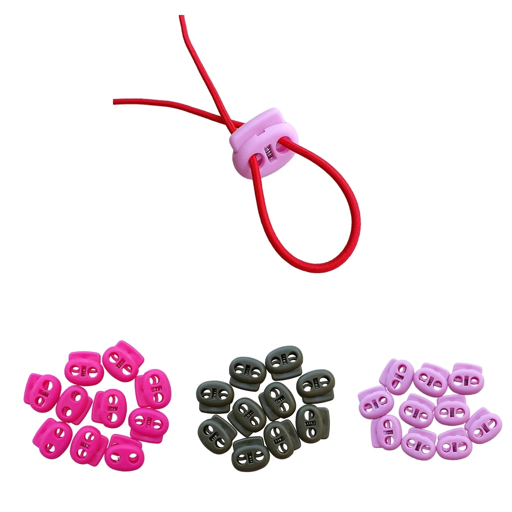 

10 pieces Round Ball Shock Cord End Toggles Spring Clip Stoppers 5mm for Backpack Bag Drawstring Sewing Accessories