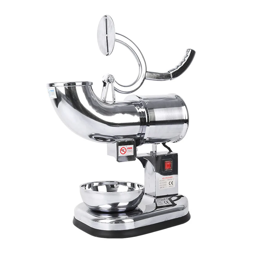 

SUCREXU Electric Ice Crusher Smoothie Shaver Slush Ice Block Breaking Machine Stainless Steel Snow Cone Maker Cocktail 180KGS/H