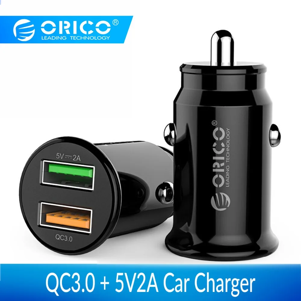 

ORICO 20W Dual USB Quick Charge QC3.0 Car Charger For iPhone Huawei USB Fast Charger Mobile Phone Quick Charger Mini Car-Charger