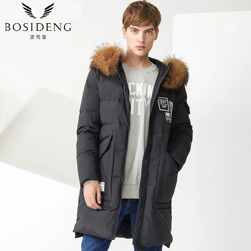 BOSIDENG Big Brand Winter Men's Down Jacket With Fur Hood Hat Men