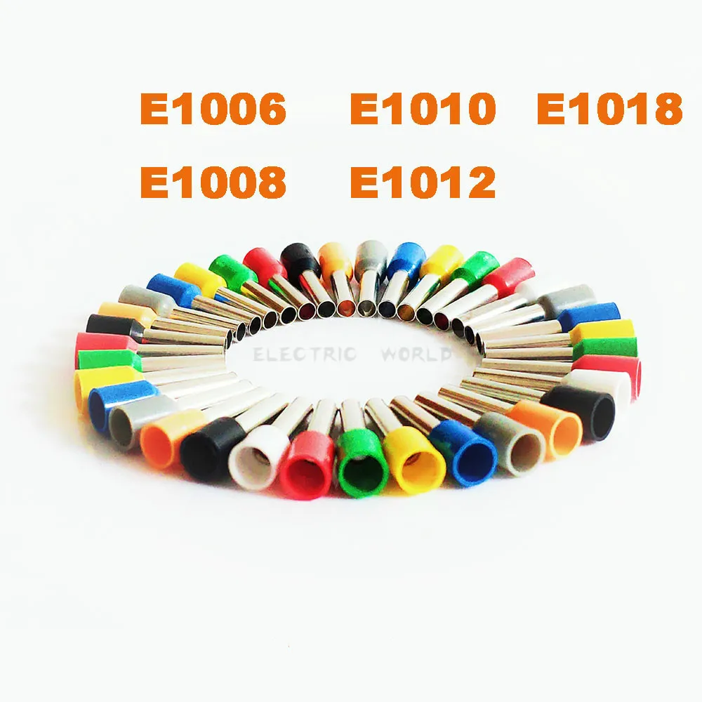 E1006 E1008 трубчатые изолированные концевые клеммы для шнура Кабельный соединитель