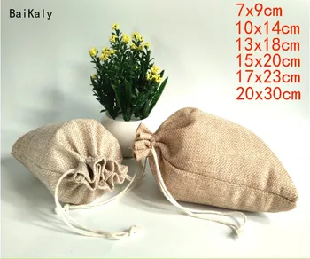 

10pcs Burlap Hessian Jute Gift Candy Packaging Bags Wedding Party Favor Bags Birthday Supplies Drawstring Jute Gift Bag Pouch