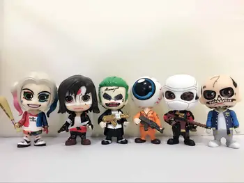 

NEW 6pcs/lot 10cm pvc anime figure HotToys HT Q version Suicide Squad action figure collectible model toys brinquedos