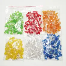 600 шт./лот 5 мм светодиодный диодный свет Ассорти Набор DIY cветодиоды набор белый желтый красный зеленый синий оранжевый