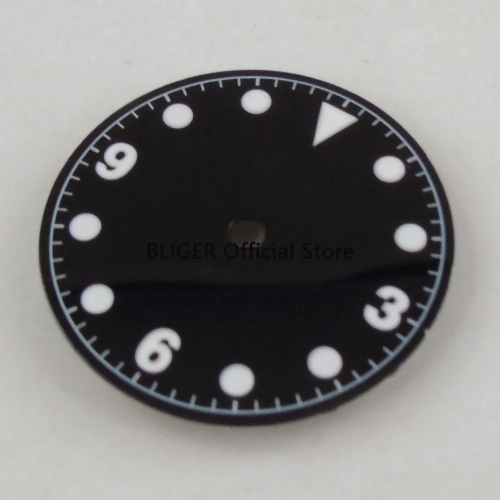

28.5mm Black No Logo White Luminous Marks Watch Dial Fit For ETA 2824 2836 Mingzhu 2813 3804 Automatic Movement D123