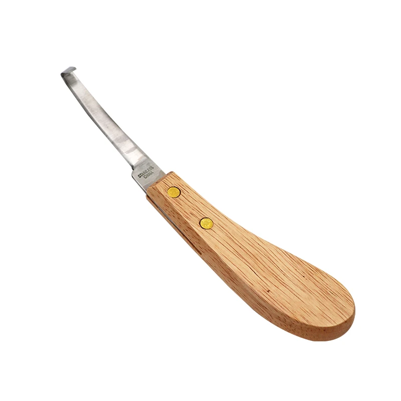 

Hoof Knife Knives hv3n Edge Blade Farrier Equine Horse Goat Sheep Cattle Hoof Knife Wood Handle #xm0338