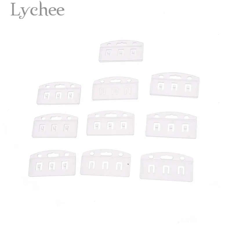 Lychee Life 10 шт. прозрачный наполовину ID держатель для карт s пластиковый портативный кредитный держатель для карт принадлежности для хранения путешествий аксессуары - Цвет: 2