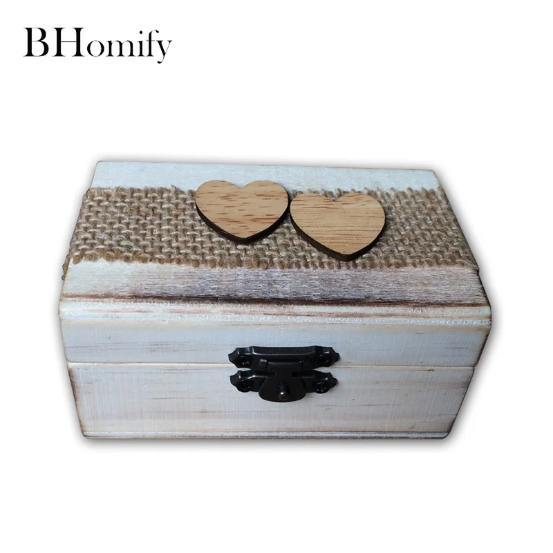 BHomify Custom Rustic Ring Box Wedding Holder Personalized Valentines Engagement Wooden Bearer | Дом и сад