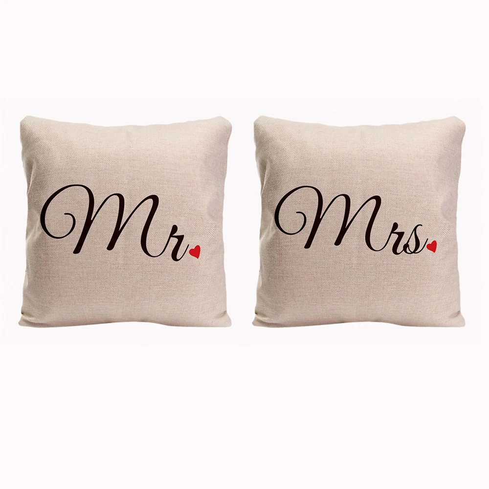 

Mr. Mrs. Pillowcases Valentine's Day Anniversary Gifts & Wedding Decoration For Couples & Lover Cushion Covers