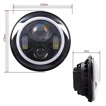 

12V-30V 30W 40W 7 Inch H4 Connector motorcycle headlight Round LED Headlights With H13 Adapter for JEEP Wrangler Hummer harle