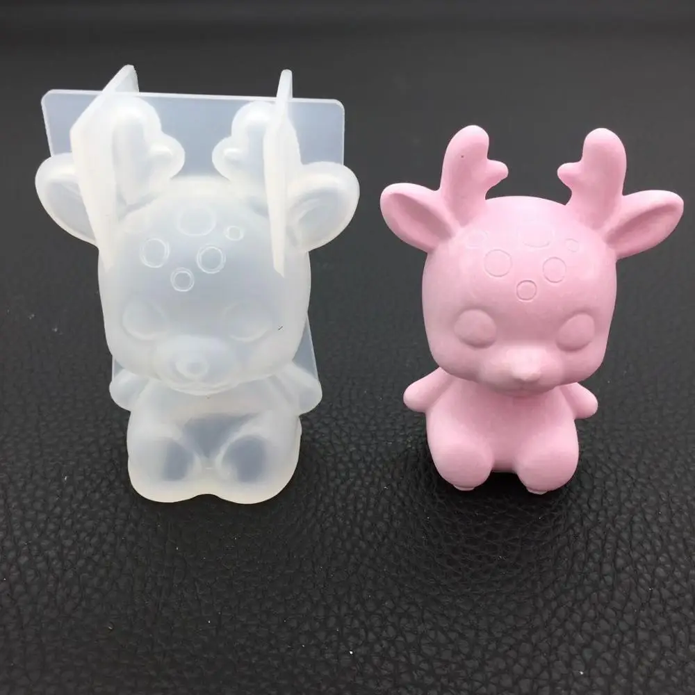 3D Милые силиконовые формы Lucky Elk для изготовления ароматический гипсовый