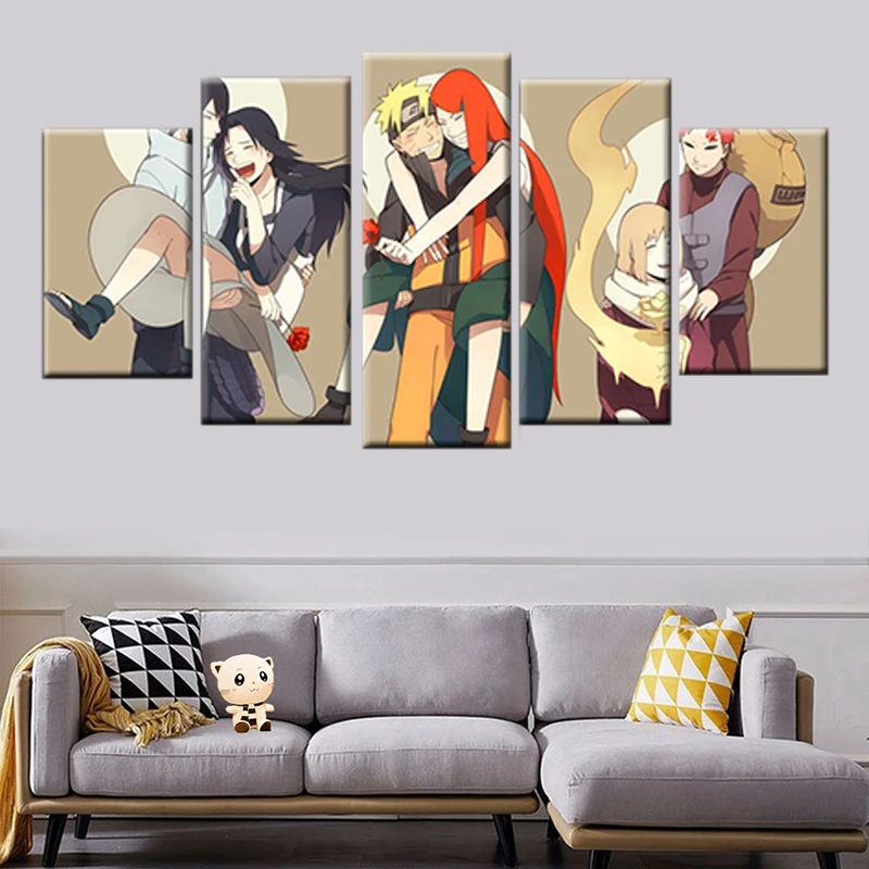 

Wall art modular home decor anime poster 5 pieces Naruto Romanticism canvas print living room frame