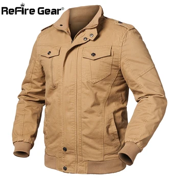 

ReFire Gear Air Force Army Military Jacket Men Spring Pilot Bomber Jacket Fashion Cotton Coat Male Flight Cargo Tactical Jackets
