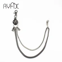 

Skull Biker Wallet Chains Jesus Cross Keychain Belt Rock Punk Black Gunmetal Motorcyle HipHop Pant Jean Chain Men Jewelry DR92