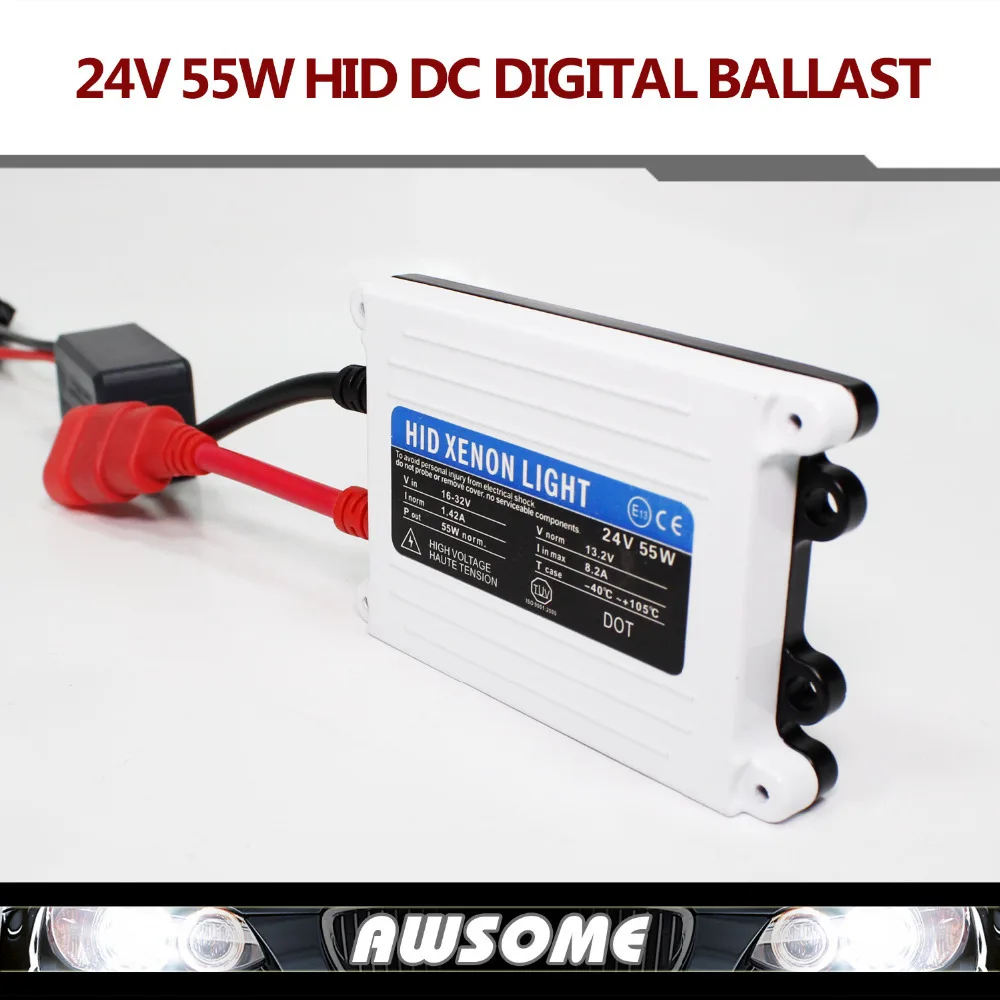 TOP Quality 2pcs Good Quality HID xenon slim digital ballast 24V DC 55W