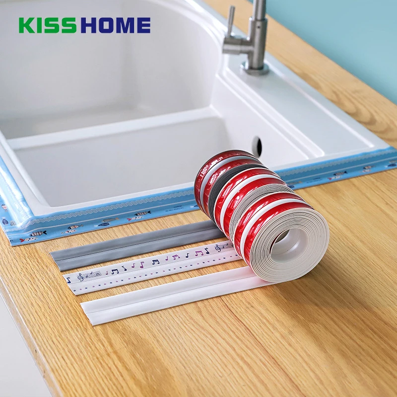 

Acrylic Kitchen Bathroom Waterproof Mildew Proof Cracks Tape Line Corner Sink Seams Moisture Protection Collision Rubber Strip