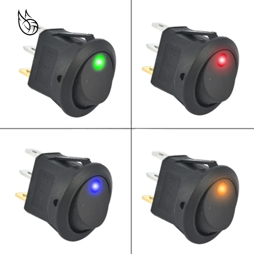 

SPST Switch 3 pins ON-OFF Rocker Switch 12V led rocker switch Led Dot Light LED illuminated Car Dashboard Dash Boat Toggle