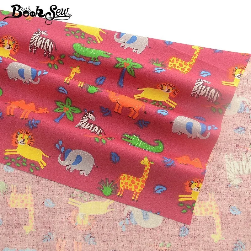 Booksew с животным дизайном 100% хлопчатобумажная ткань красные ткани одеяла сделай