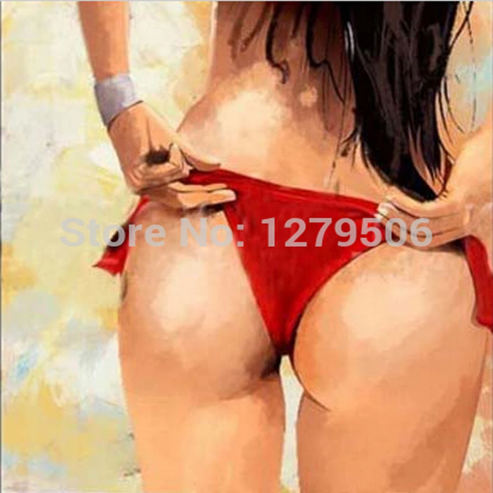 Bikini Pintado A Mano De Chica Desnuda, Pintura Al Óleo Sobre Lienzo, Pop  Art, Cuadros De Pared Modernos Para Decoración Del Hogar Y Sala De Estar -  Pintura Y Caligrafía - AliExpress