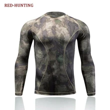 Для мужчин с О-образным вырезом спортивные футболки, однотонные камуфляж бег обтягивающие мужские футболки узкие Длинный рукав спортивные топы