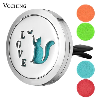 

10pcs/lot Car Air Freshener Love Perfume Aromatherapy Locket Clip Stainless Steel Pendant Magnetic without Oil Pads VA-504*10