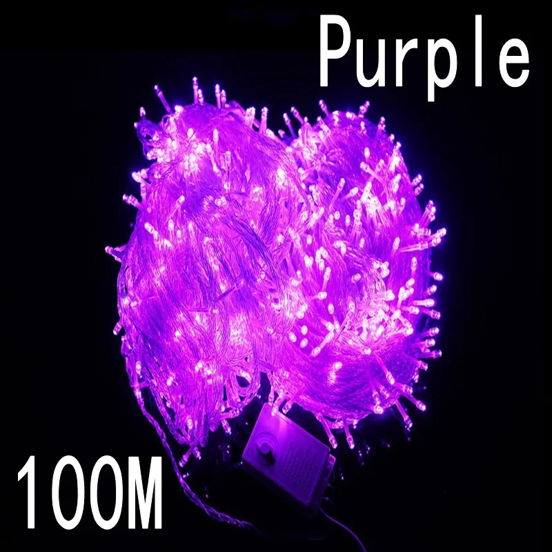 Фиолетовый цвет 100 метров 800 LED Рождественские огни 8 режимов для декоративных
