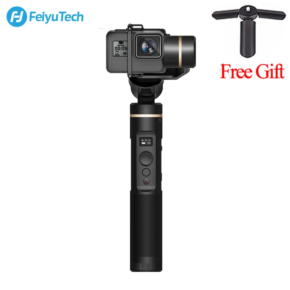 

Feiyu FeiyuTech G6 Handheld gopro gimbal Update Version of G5 Wifi + Blue Tooth OLED Screen Elevation Angle for Hero 6 5 4 RX0